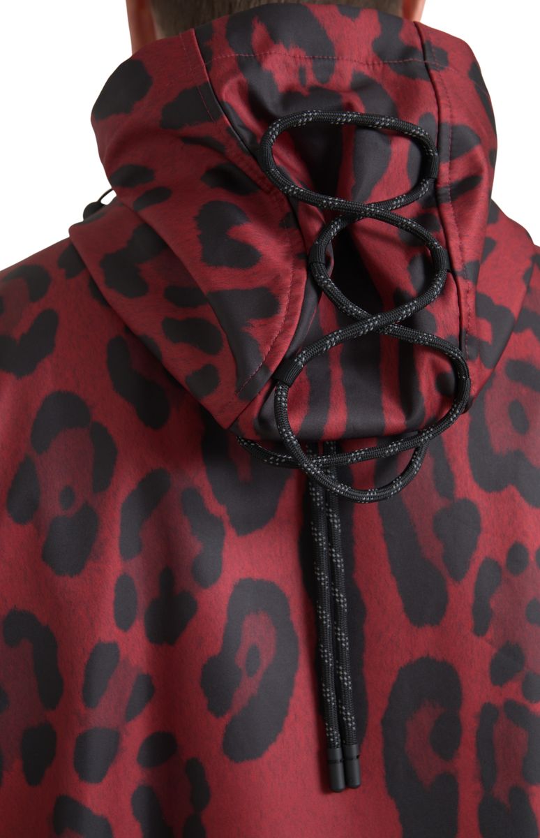 Dolce & Gabbana Radiant Red Leopard Print Hooded Men's Jacket