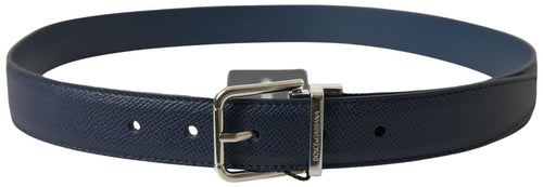 Dolce & Gabbana Aquamarine Blue Leather Men's Belt