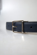 Dolce & Gabbana Aquamarine Blue Leather Men's Belt