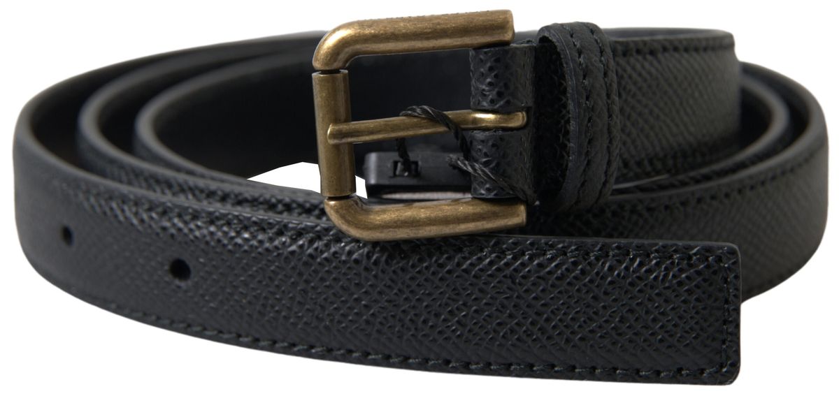 Dolce & Gabbana Elegant Black Italian Leather Men's Belt