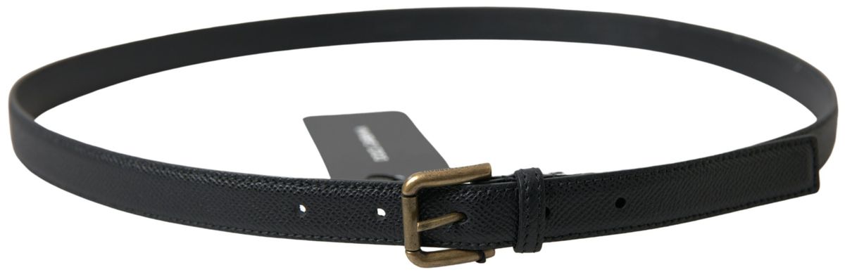 Dolce & Gabbana Elegant Black Italian Leather Men's Belt