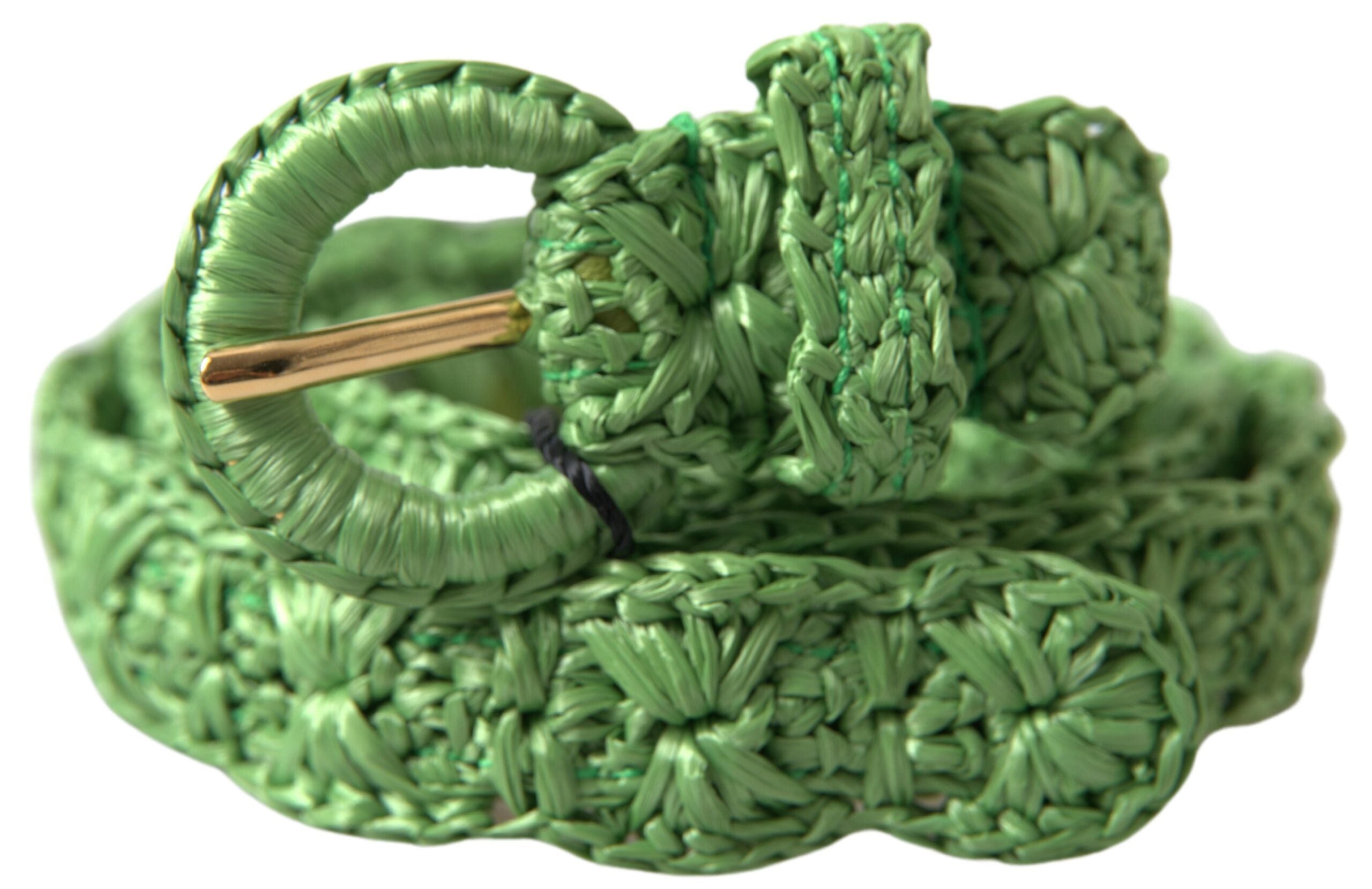 Dolce & Gabbana Elegant Green Viscose Belt with Metal Women's Buckle