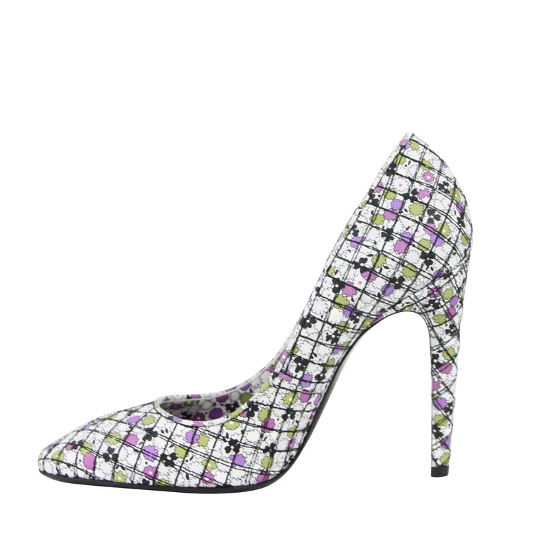 Bottega Veneta Women's Green / Purple Floral Leather Heels (39.5 EU / 9.5 US)