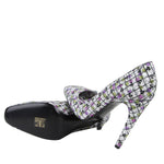 Bottega Veneta Women's Green / Purple Floral Leather Heels (39 EU / 9 US)