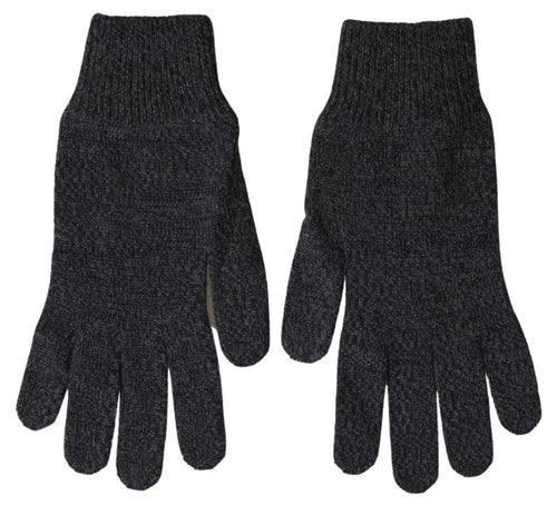 Dolce & Gabbana Elegant Virgin Wool Winter Gloves in Men's Gray