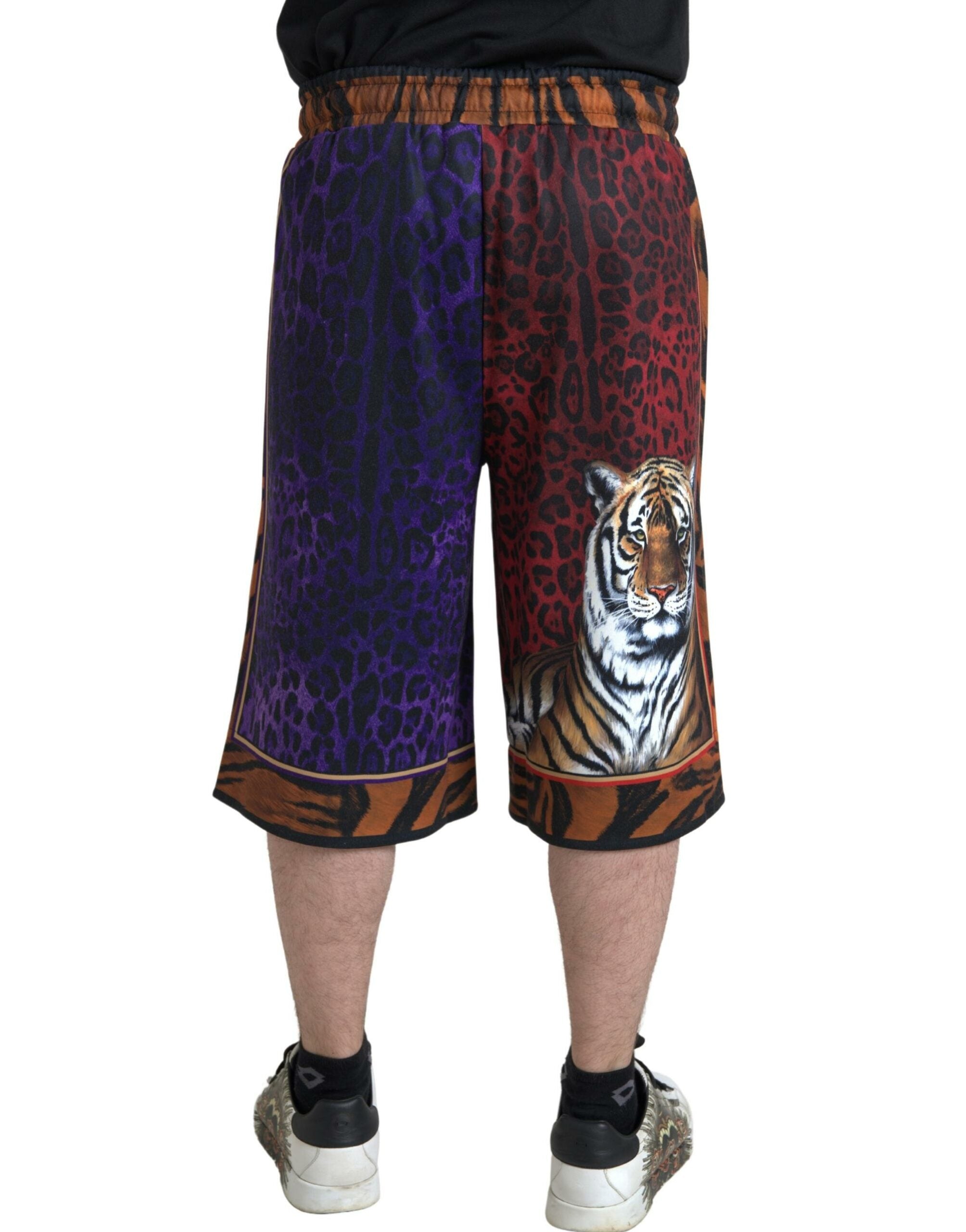 Dolce & Gabbana Chic Multicolor Bermuda Shorts with Exotic Men's Print