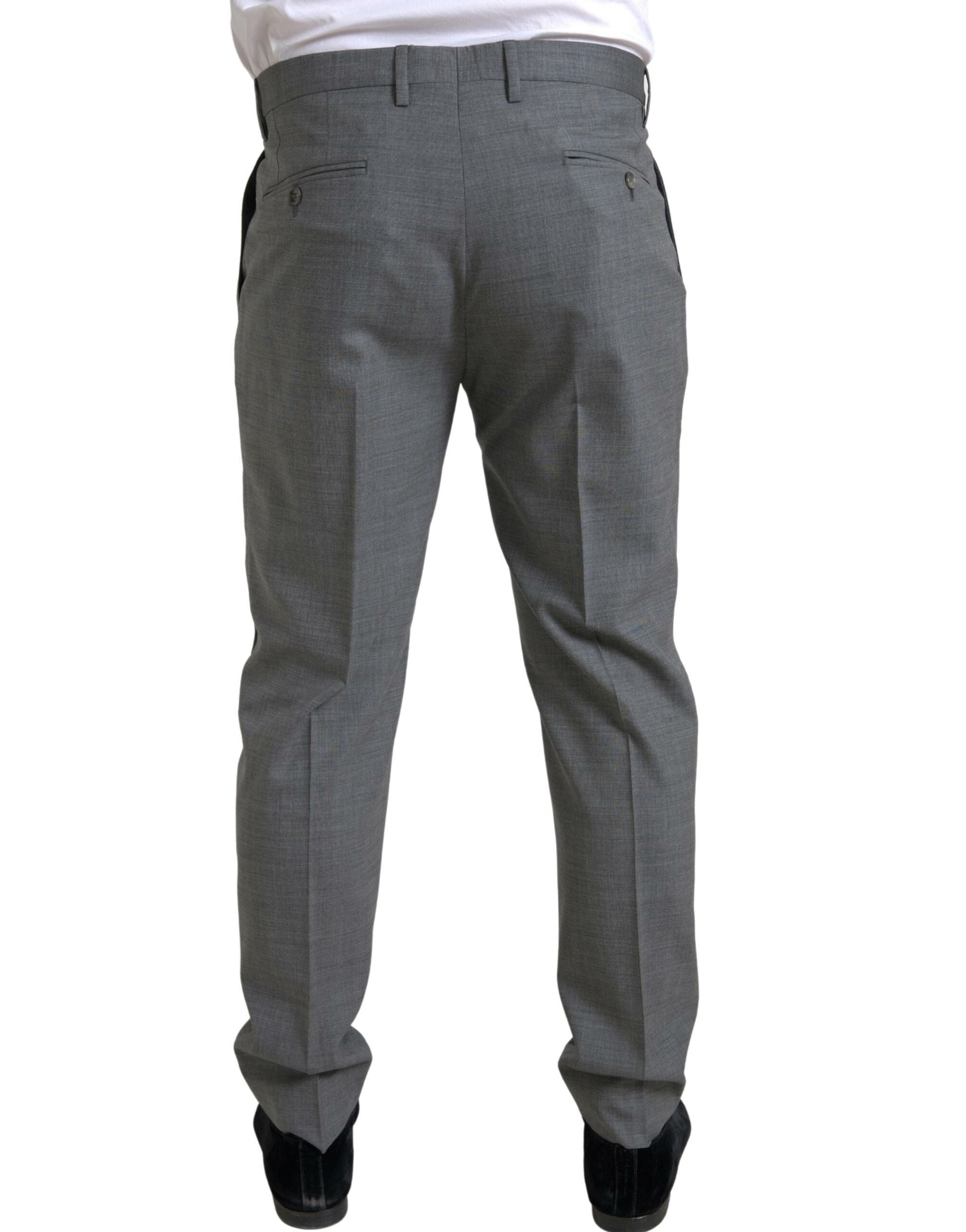 Dolce & Gabbana Elegant Skinny Wool Dress Pants in Men's Grey