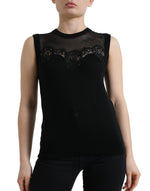 Dolce & Gabbana Elegant Lace Trim Sleeveless Tank Women's Top