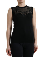 Dolce & Gabbana Elegant Lace Trim Sleeveless Tank Women's Top