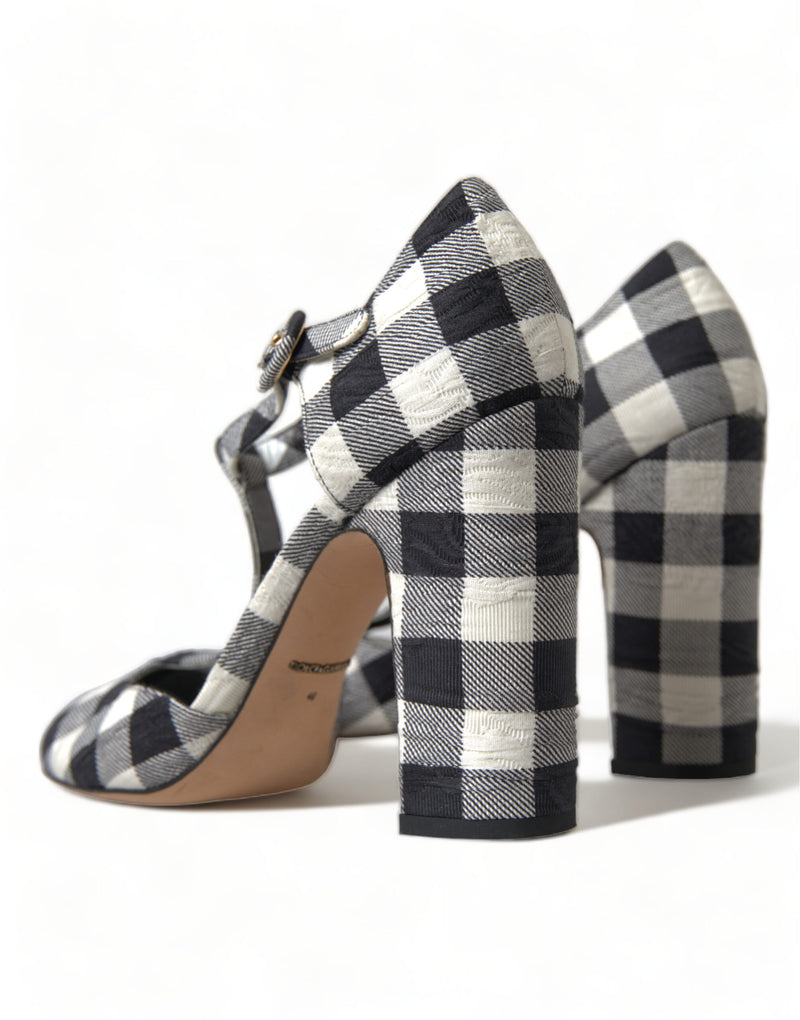 Dolce & Gabbana Chic Gingham T-Strap Pumps: Timeless Mary Jane Women's Heels