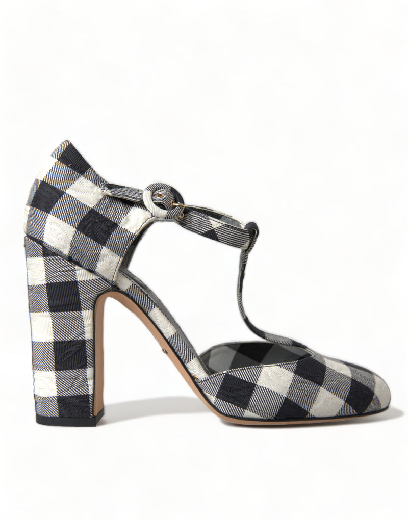 Dolce & Gabbana Chic Gingham T-Strap Pumps: Timeless Mary Jane Women's Heels