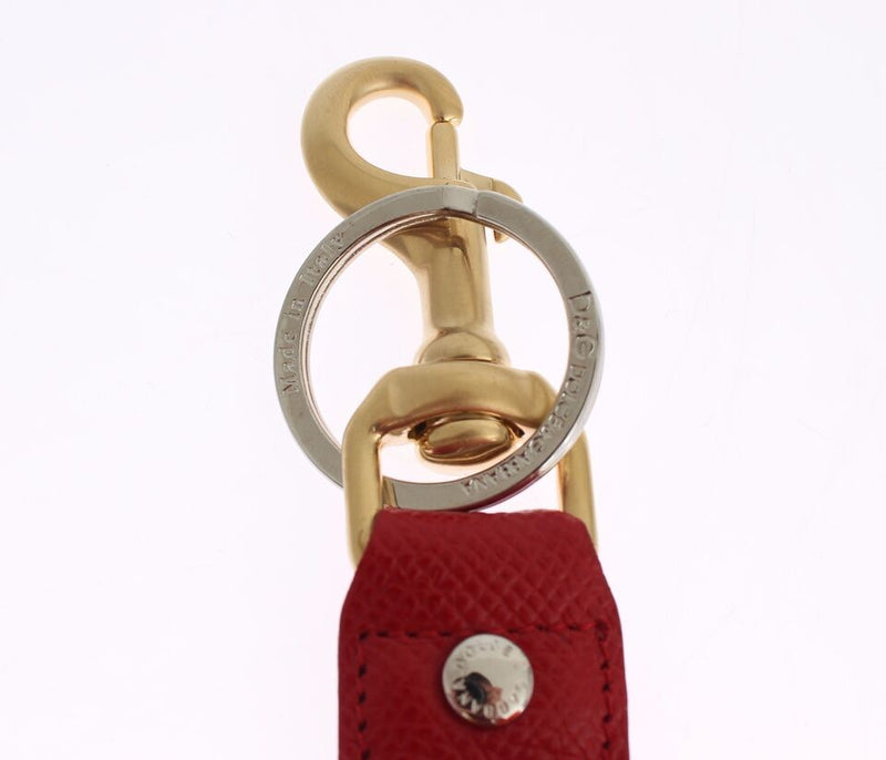 Dolce & Gabbana Chic Multicolor Raffia Leather Women's Keychain