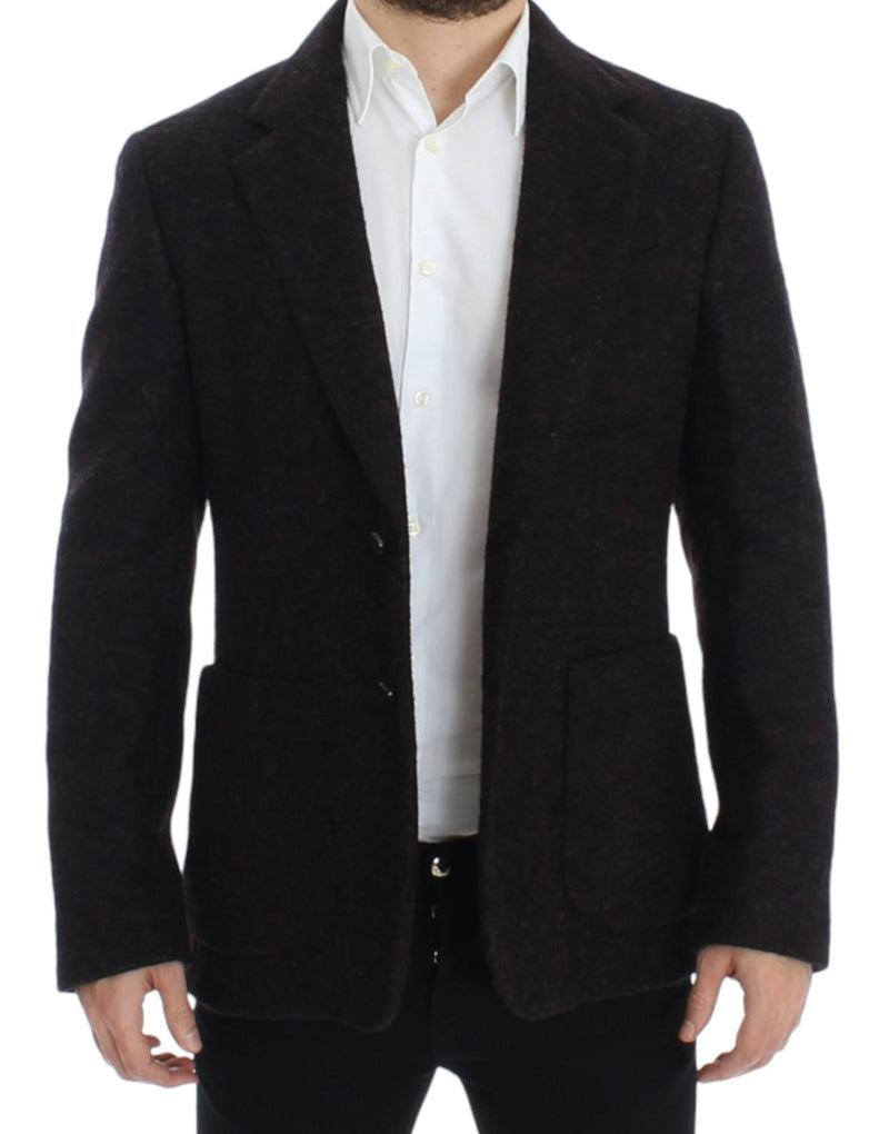 Dolce & Gabbana Bordeaux Alpaga Two-Button Blazer Men's Jacket