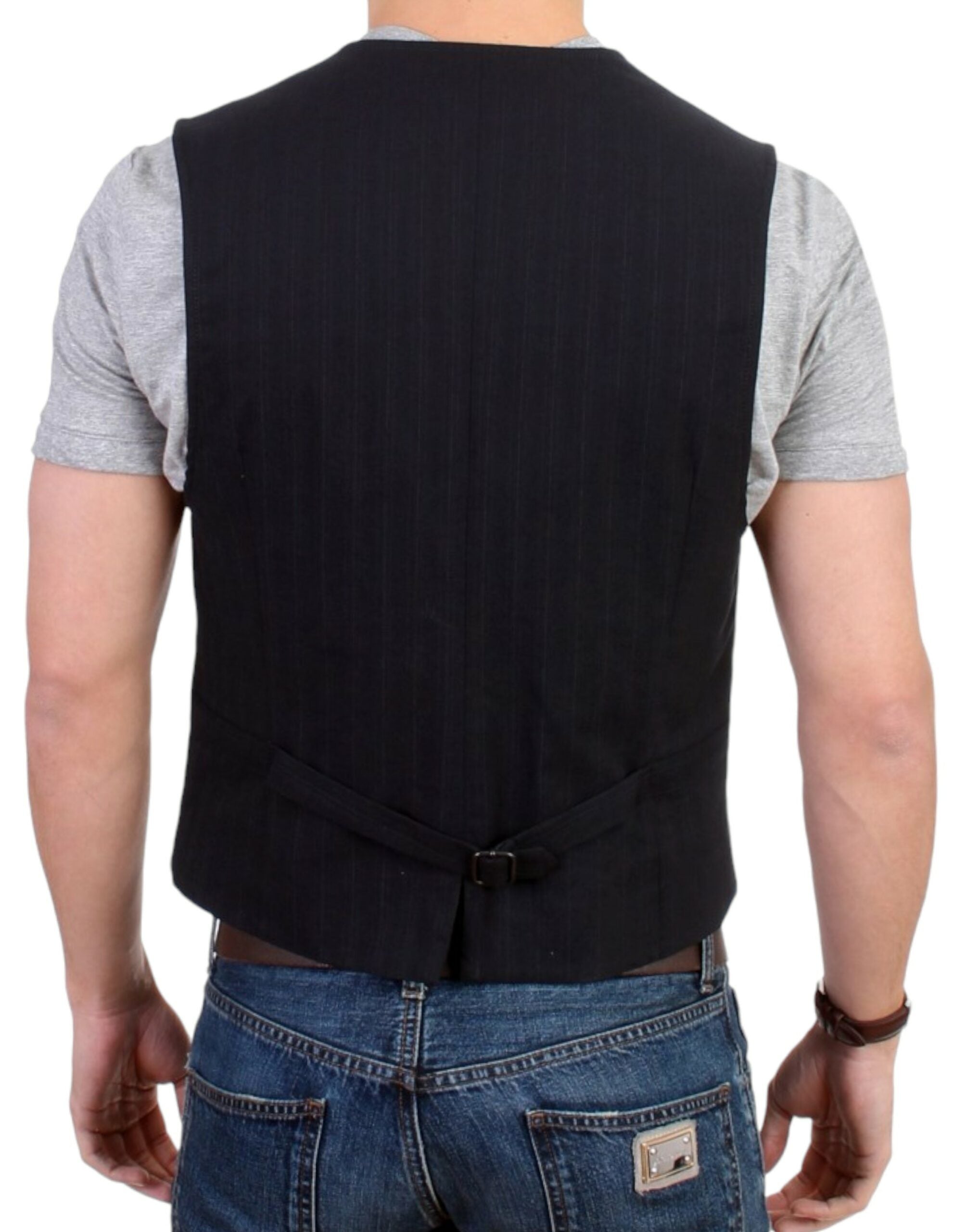 Costume National Elegant Striped Casual Vest - Cotton Men's Blend