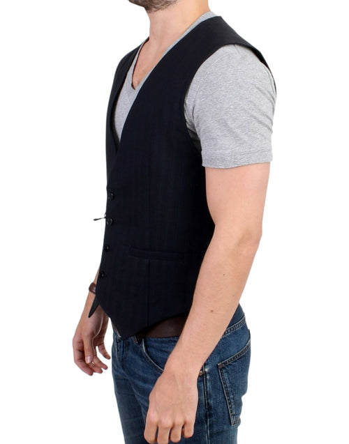 Costume National Elegant Striped Casual Vest - Cotton Men's Blend