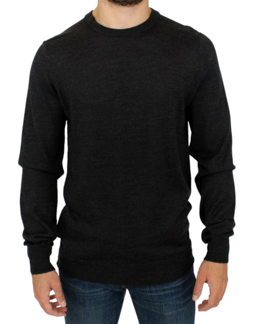 Costume National Elegant Gray Crewneck Sweater Men's Pullover