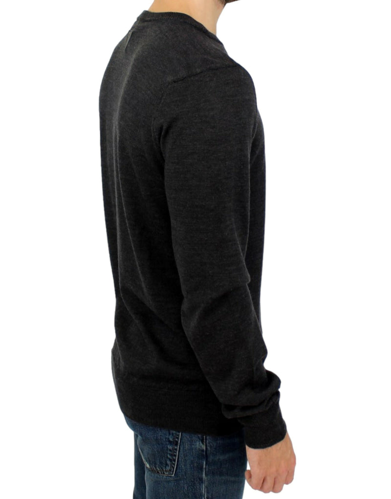 Costume National Elegant Gray Crewneck Sweater Men's Pullover