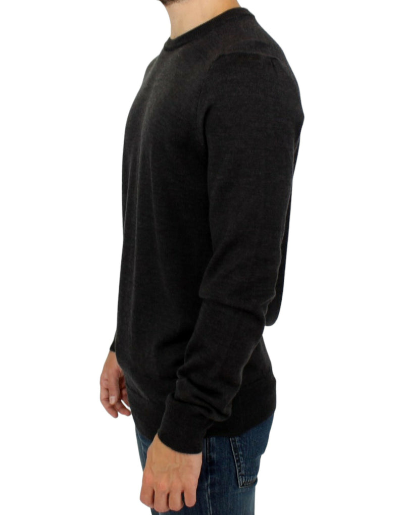 Costume National Elegant Gray Crewneck Sweater Men's Pullover