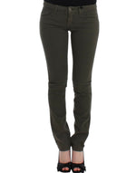 Costume National Chic Green Slim Leg Designer Women's Jeans