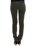 Costume National Chic Green Slim Leg Designer Women's Jeans