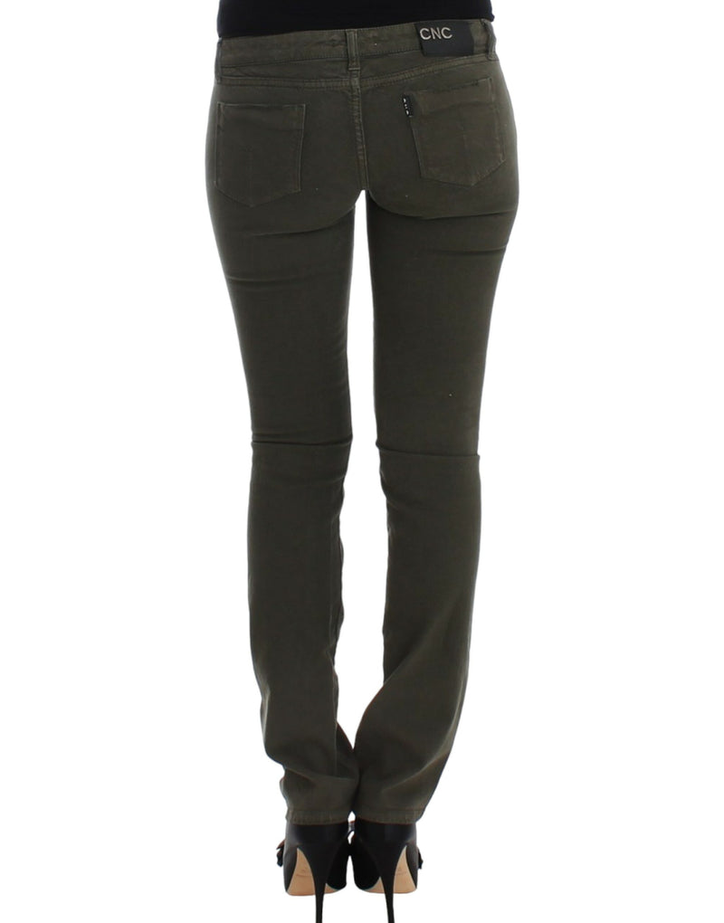 Costume National Chic Green Slim Leg Designer Women's Jeans