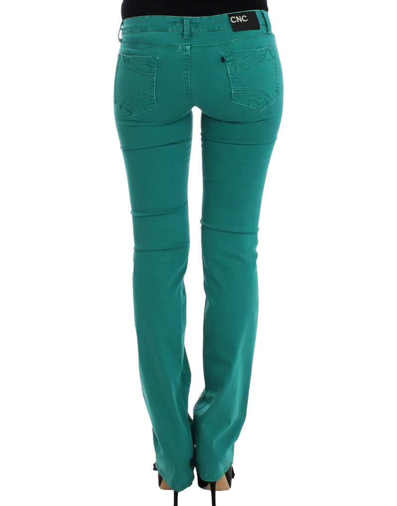 Costume National Chic Green Straight Leg Jeans for Sophisticated Women's Style