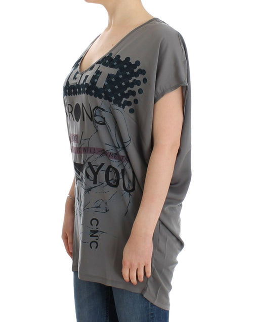 Costume National Elegant V-Neck Tunic with Motive Women's Print