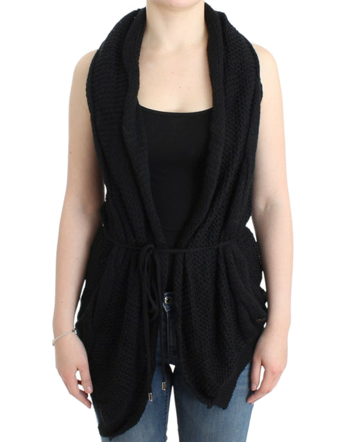 Costume National Chic Sleeveless Knitted Vest Women's Cardigan