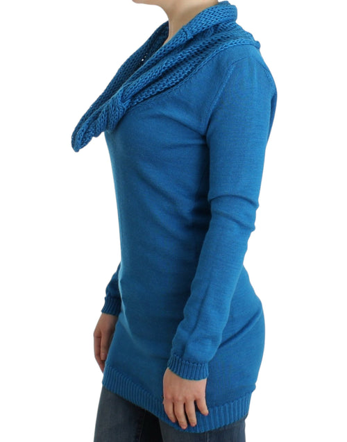 Costume National Chic Blue Scoop Neck Knit Women's Sweater