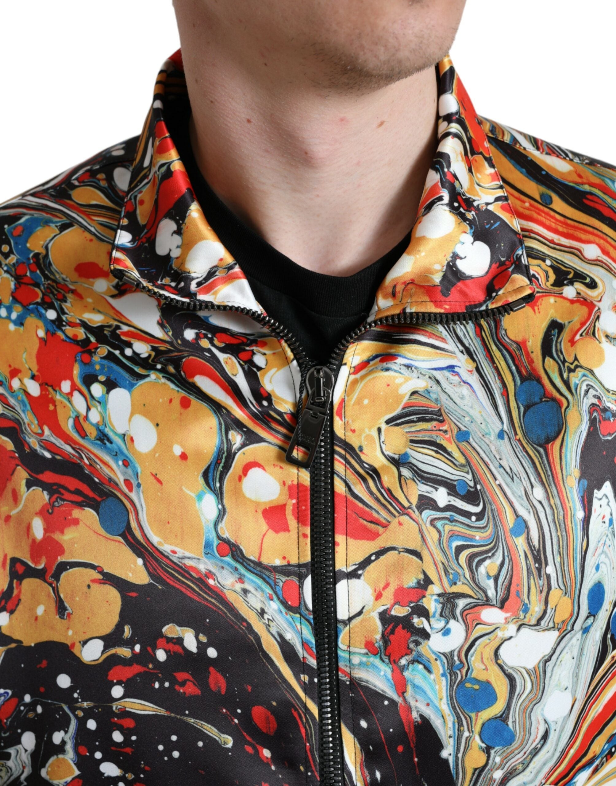 Dolce & Gabbana Colorful Abstract Bomber Men's Jacket