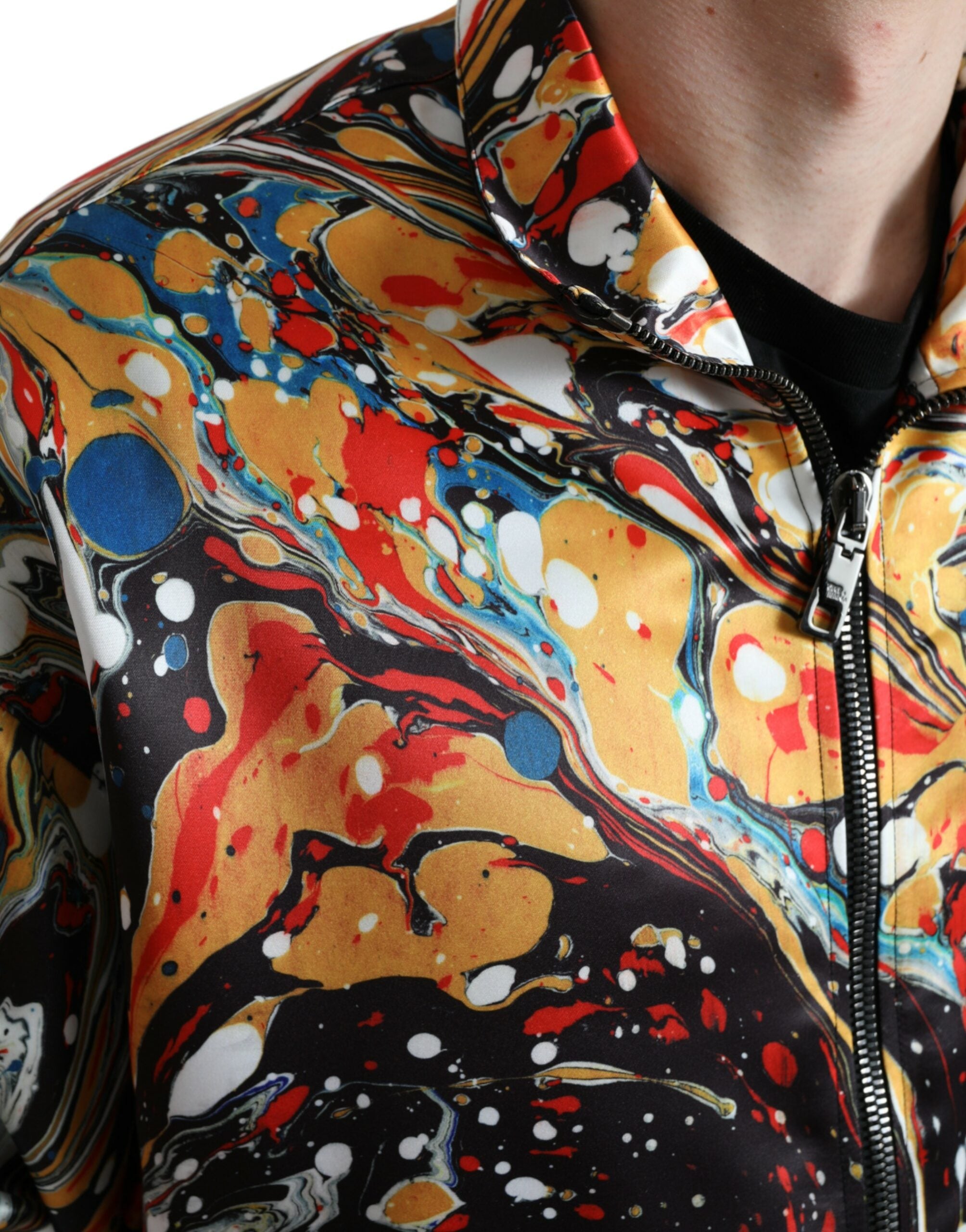 Dolce & Gabbana Colorful Abstract Bomber Men's Jacket