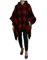 Dolce & Gabbana Elegant Buffalo Check Poncho Women's Jacket