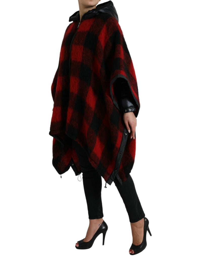 Dolce & Gabbana Elegant Buffalo Check Poncho Women's Jacket