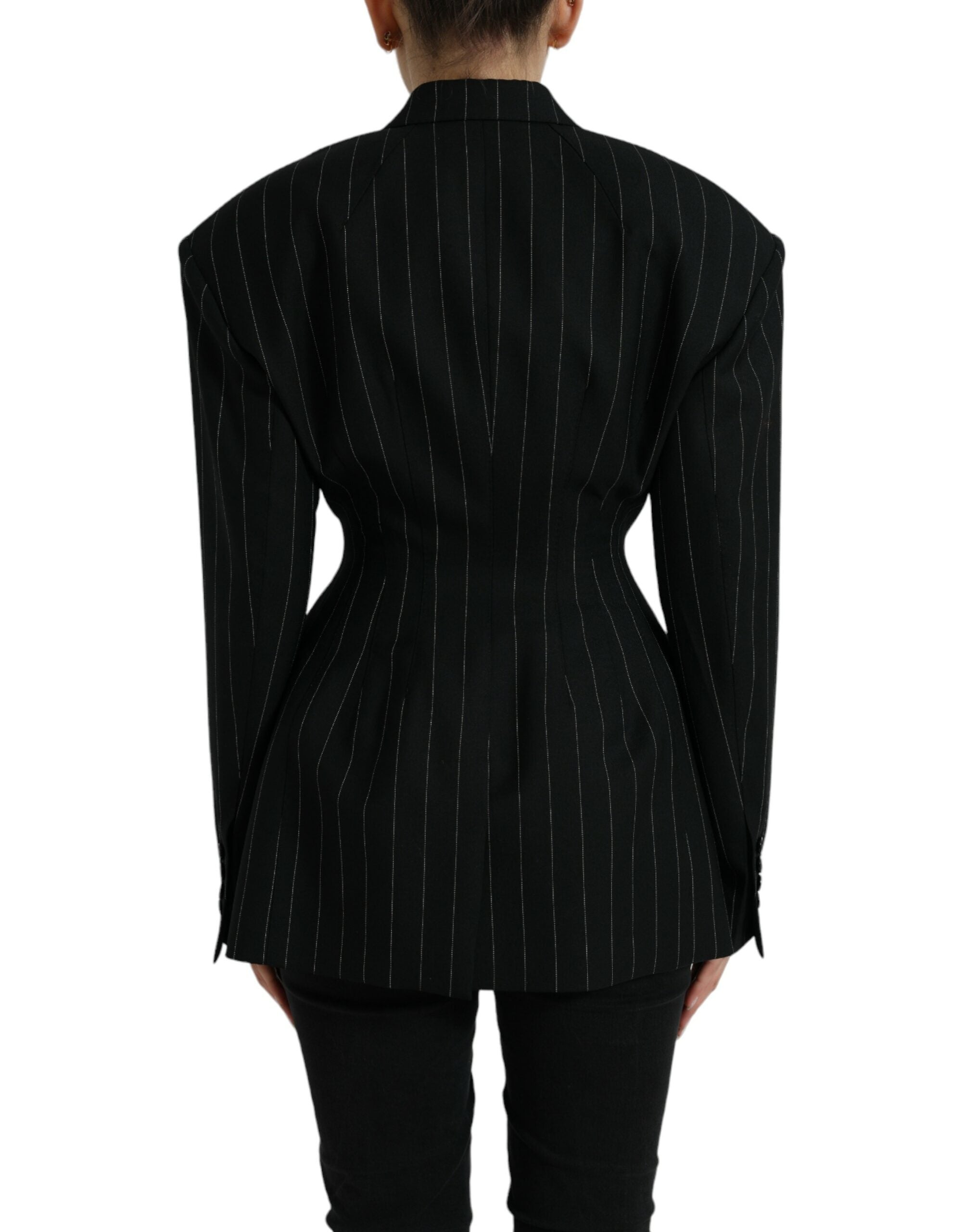 Dolce & Gabbana Elegant Striped Virgin Wool Women's Blazer