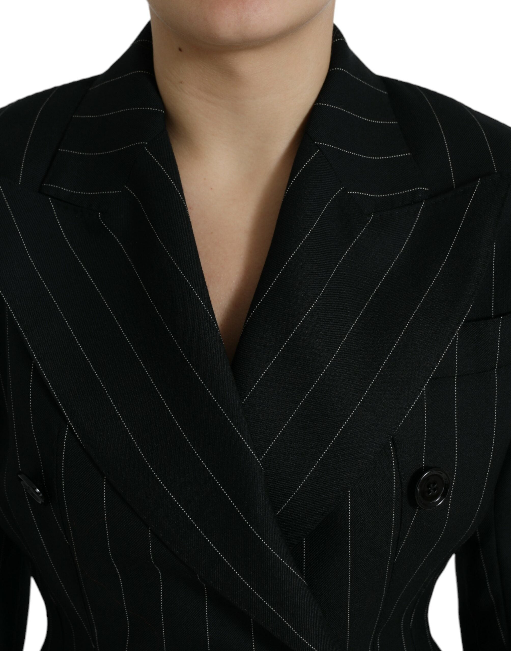 Dolce & Gabbana Elegant Striped Virgin Wool Women's Blazer