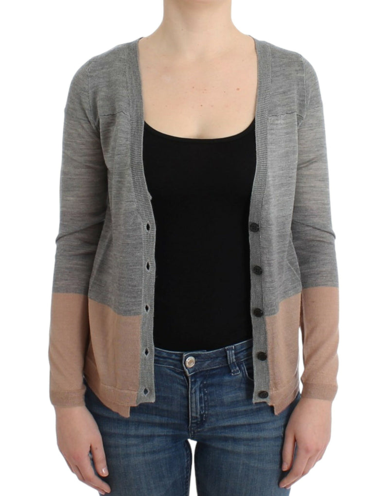 Costume National Elegant Gray Acrylic & Wool Women's Cardigan