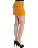 Costume National Chic Yellow Corduroy Mini Women's Skirt