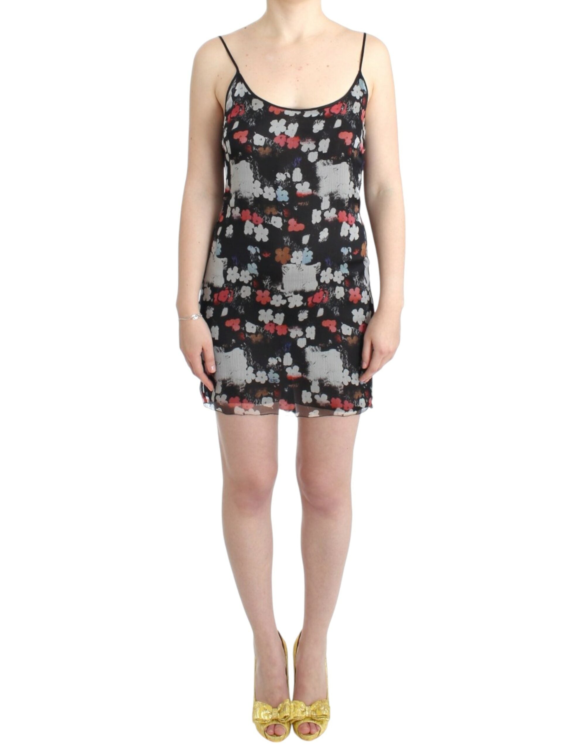 Costume National Multicolor Silk Floral Mini Women's Dress