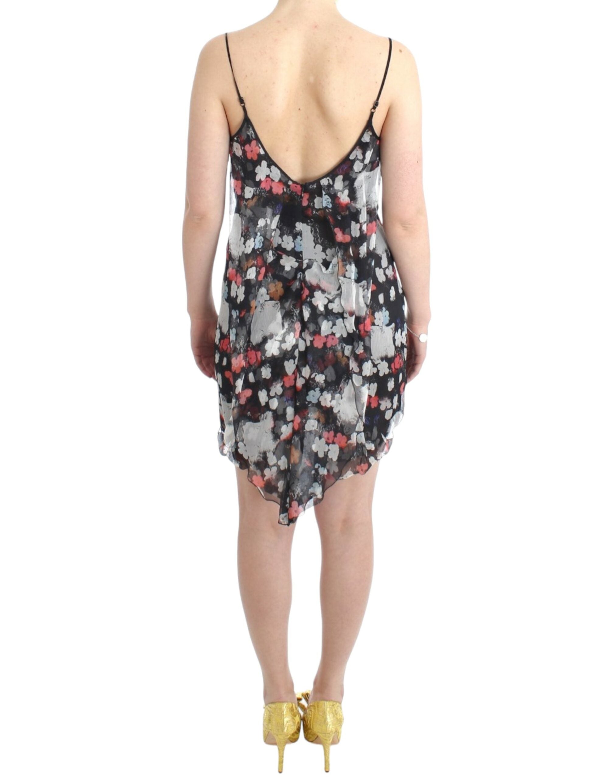 Costume National Multicolor Silk Floral Mini Women's Dress