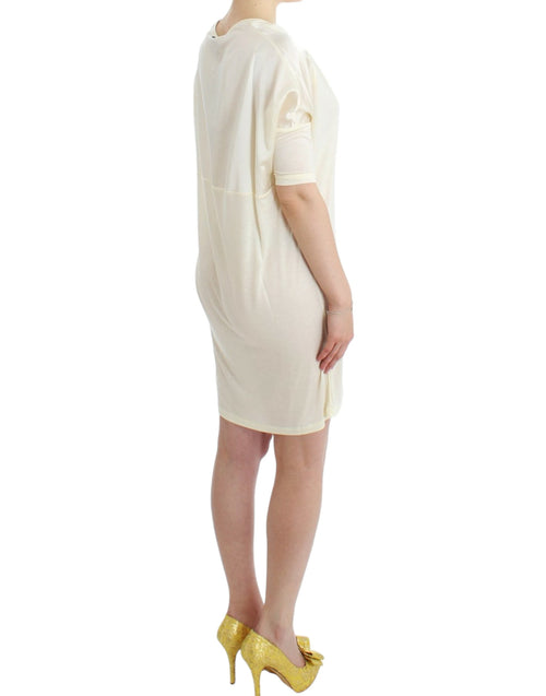 Costume National Chic White Modal Above-Knee Women's Dress