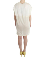 Costume National Chic White Modal Above-Knee Women's Dress