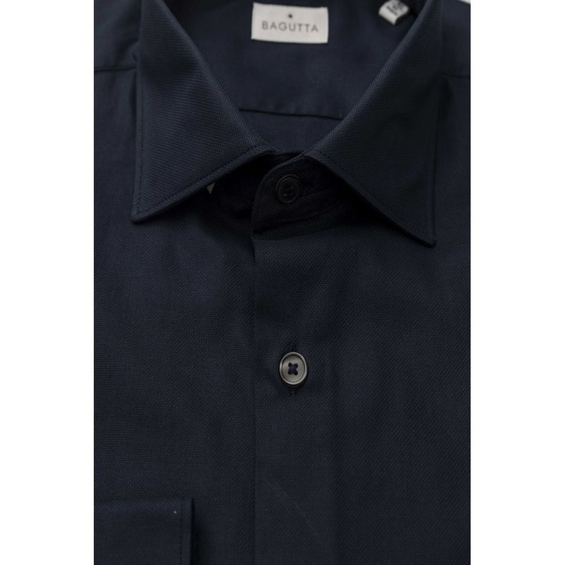 Bagutta Blue Cotton Men Men's Shirt