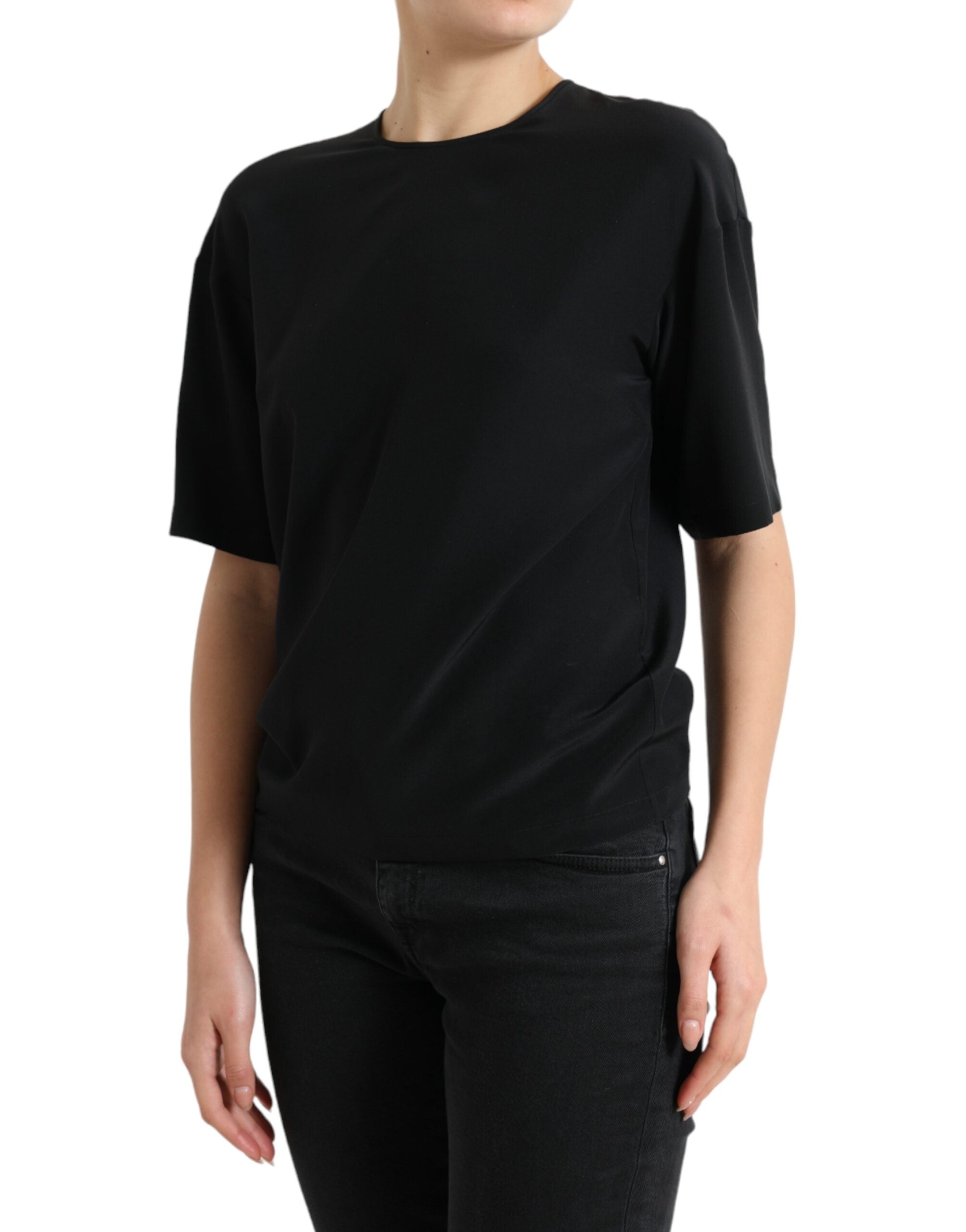 Dolce & Gabbana Elegant Silk Blend Round Neck Women's Blouse