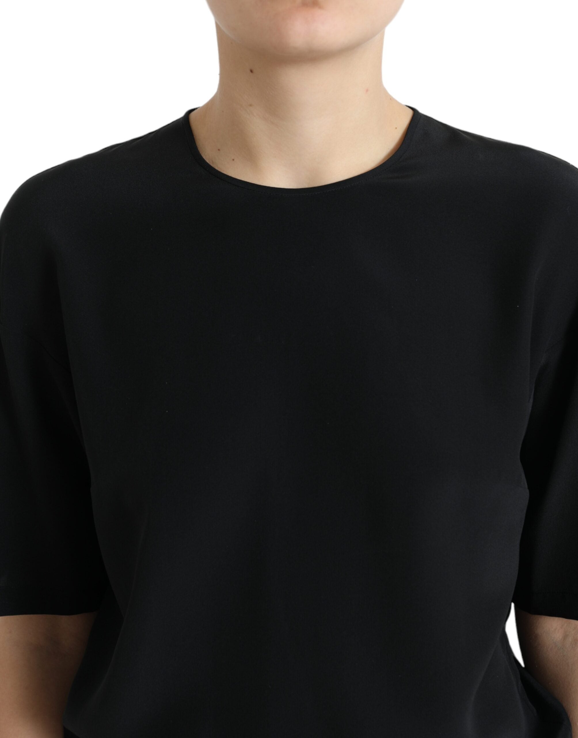 Dolce & Gabbana Elegant Silk Blend Round Neck Women's Blouse