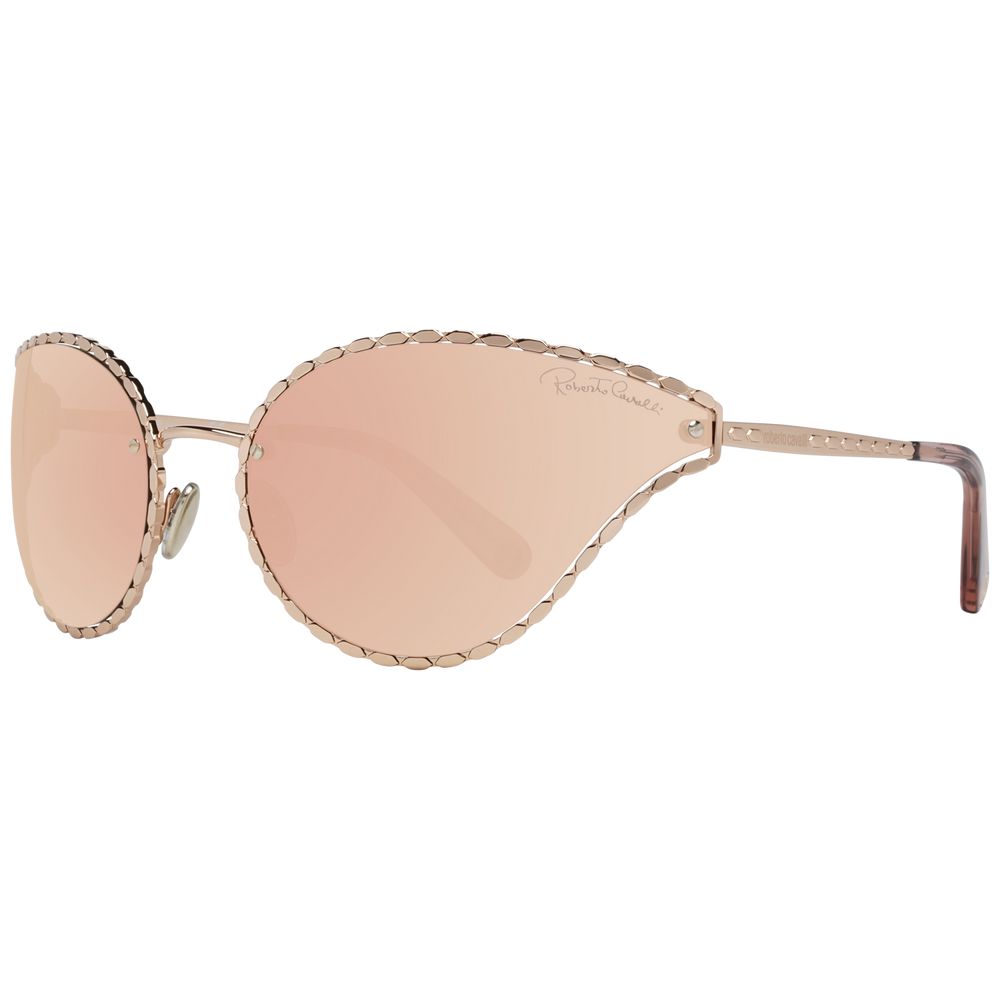 Roberto Cavalli Rose Gold Oval Mirrored Women's Sunglasses