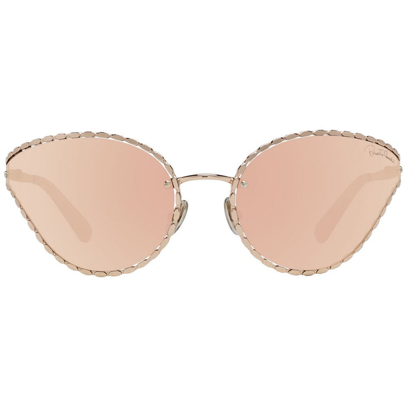 Roberto Cavalli Rose Gold Oval Mirrored Women's Sunglasses