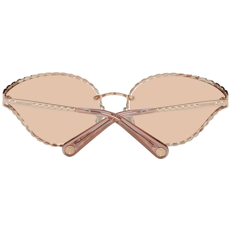 Roberto Cavalli Rose Gold Oval Mirrored Women's Sunglasses