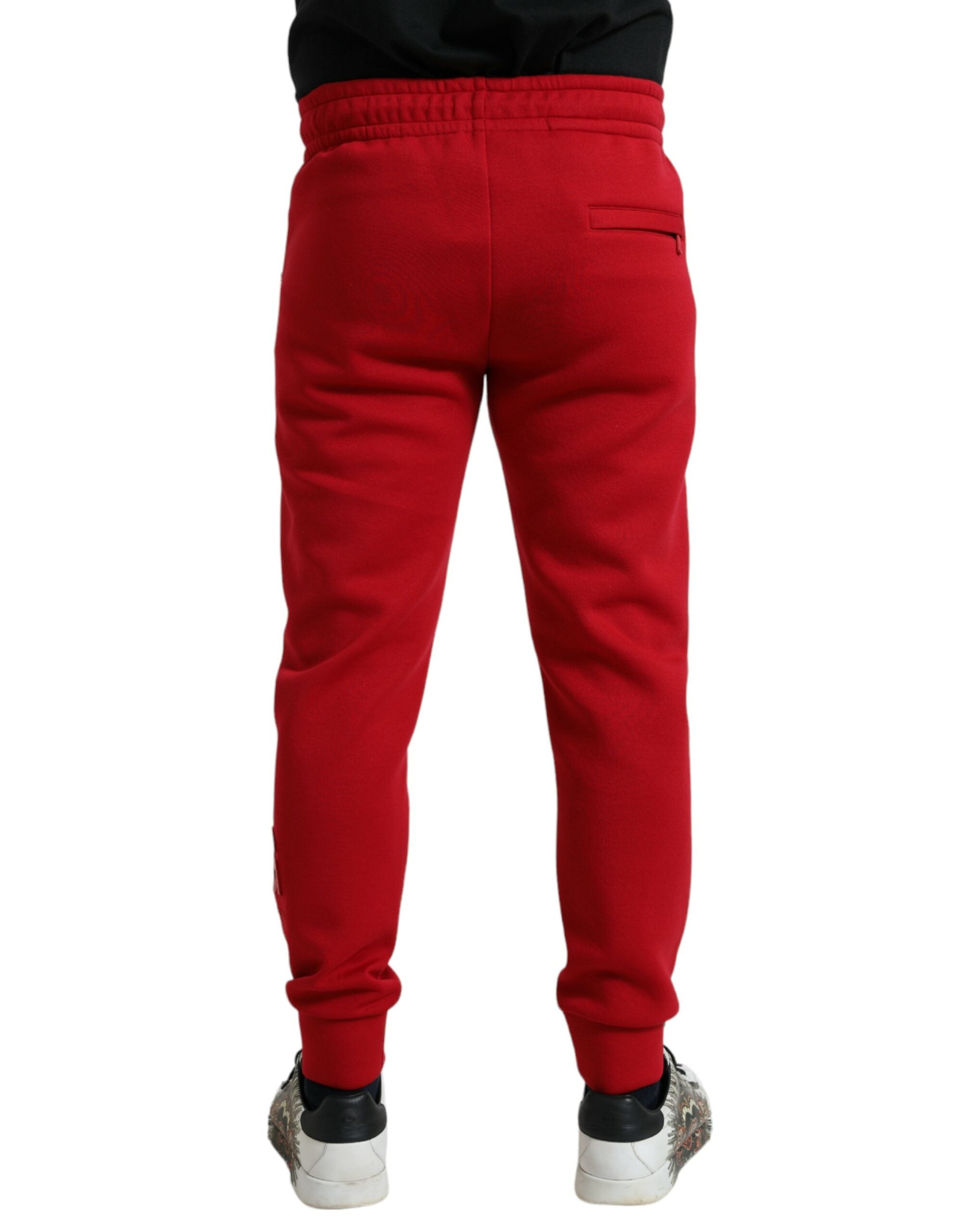 Dolce & Gabbana Sizzling Red Cotton Blend Jogger Men's Pants