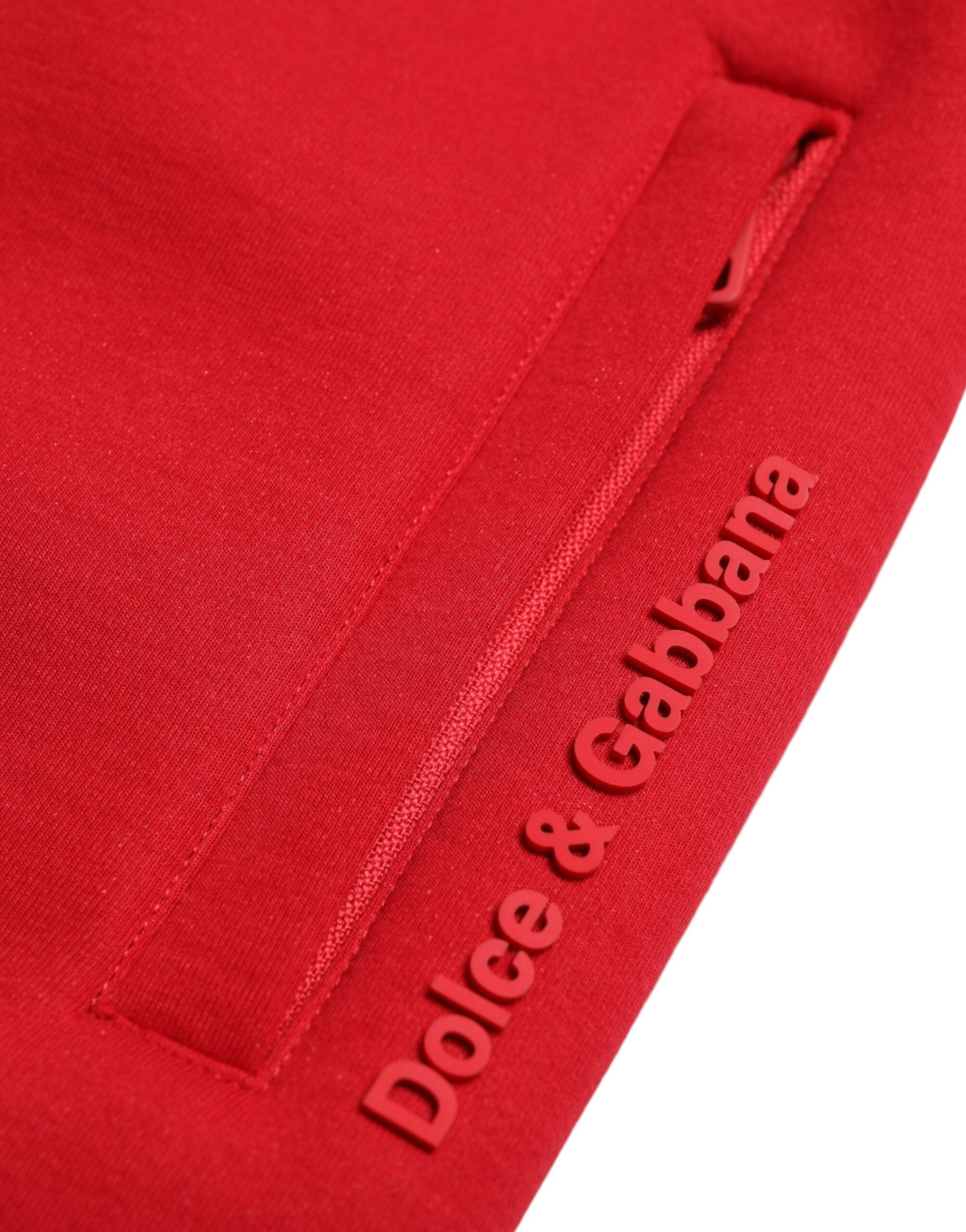 Dolce & Gabbana Sizzling Red Cotton Blend Jogger Men's Pants