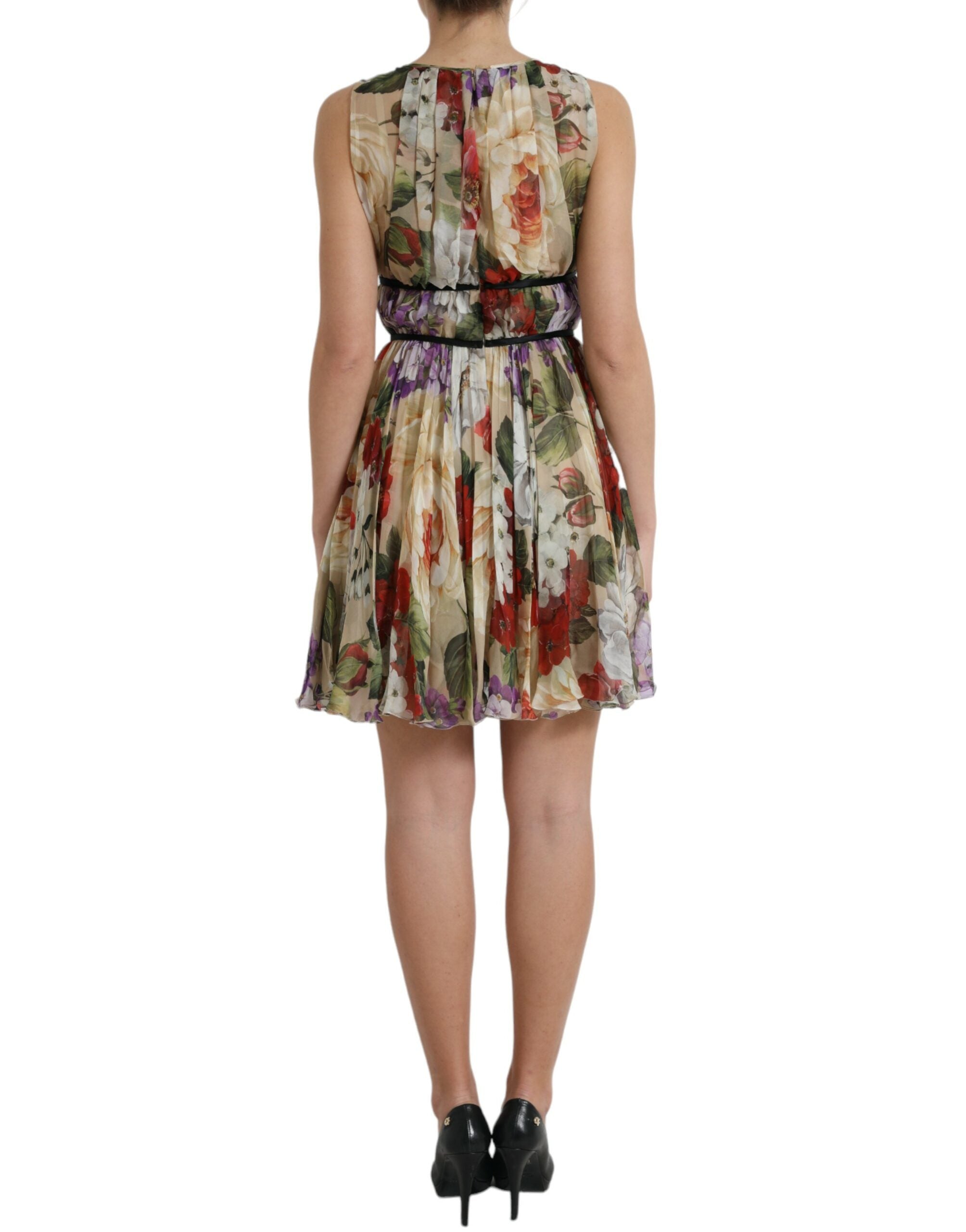 Dolce & Gabbana Floral Elegance Silk Chiffon Mini Women's Dress